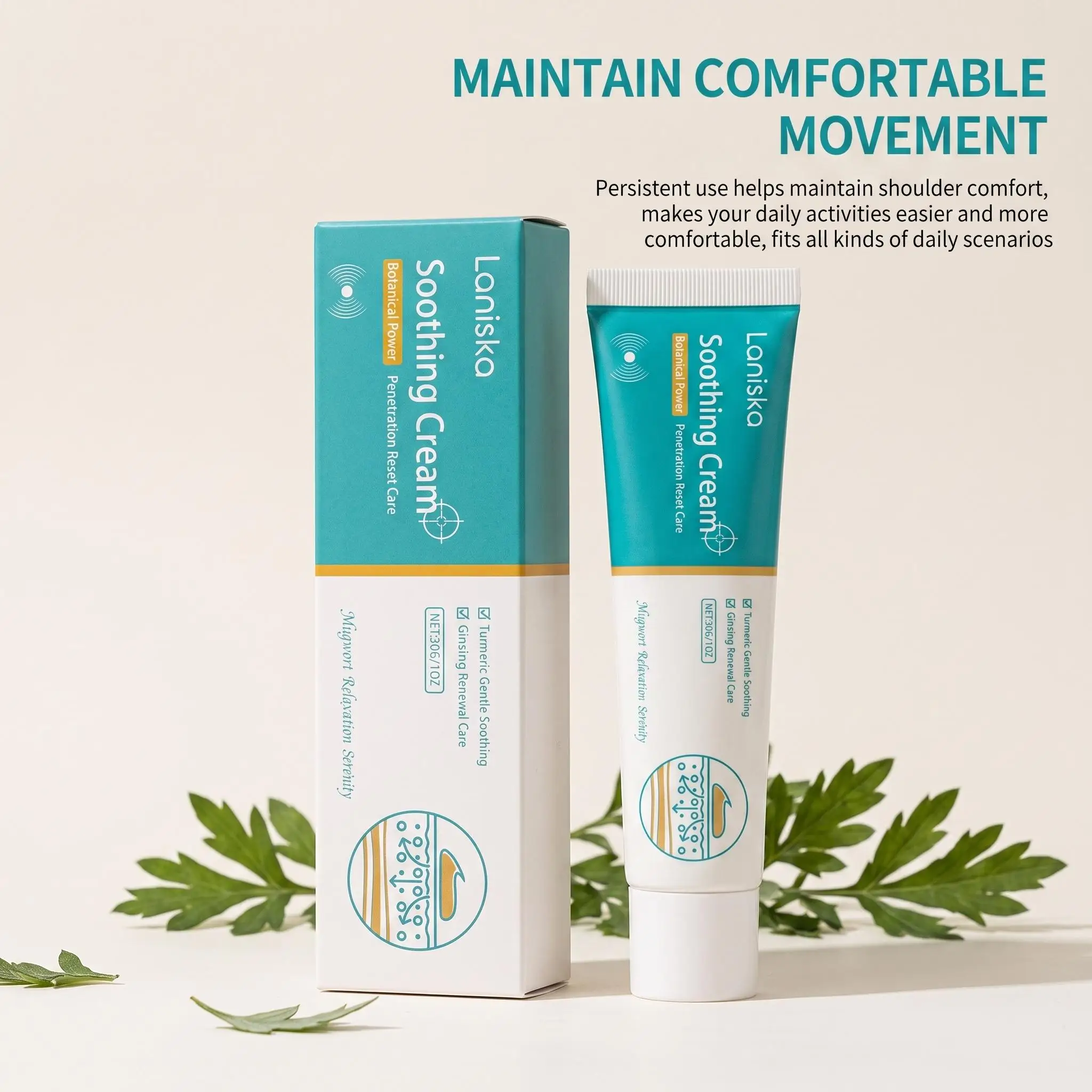 Laniska Shoulder Relief Cooling Herbal Non‑Greasy Body Cream — cooling, moisturizing shoulder cream – view 2