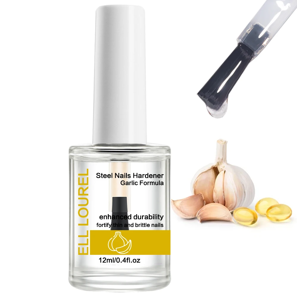 ELL LOUREL Garlic Nail Hardener 12ml — clear bottle on white background – view 2