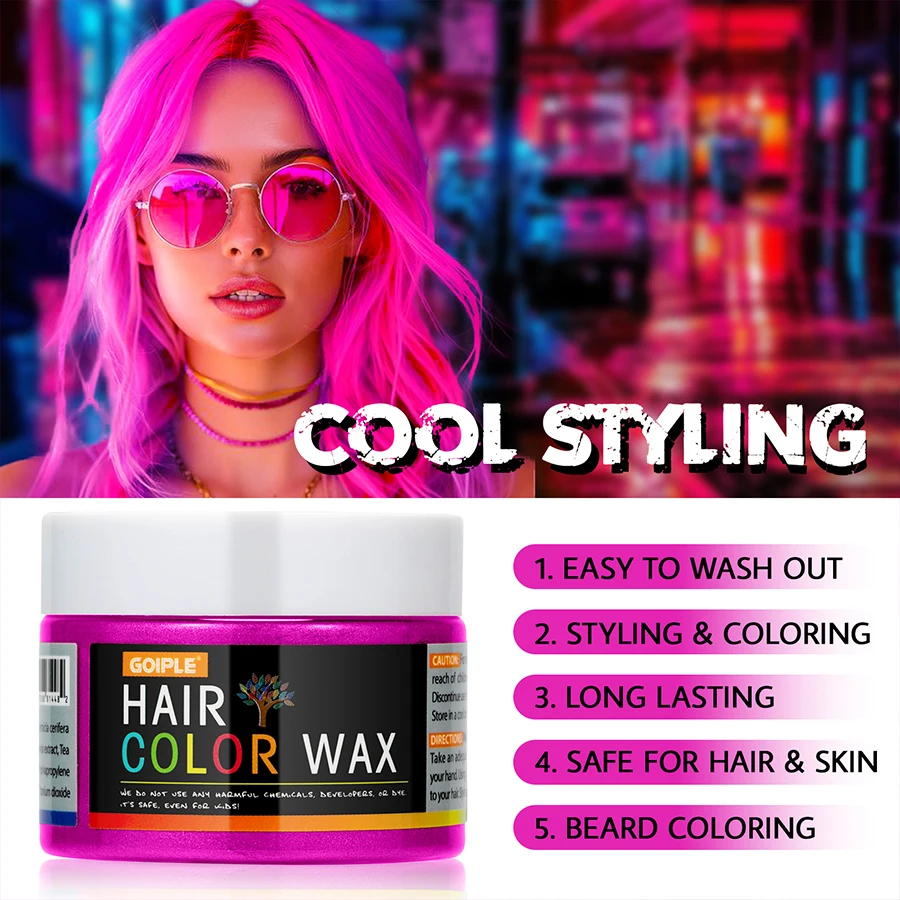 Temporary washable hair color wax for hair, beard and brows — {shade} – view 2