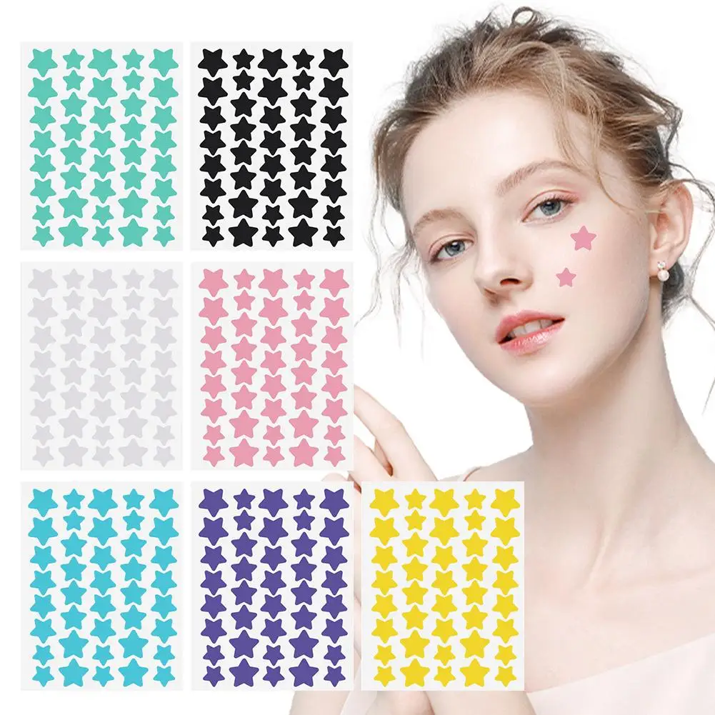 Colorful star-shaped PE acne patch — single unit shown for spot coverage on the face – view 2