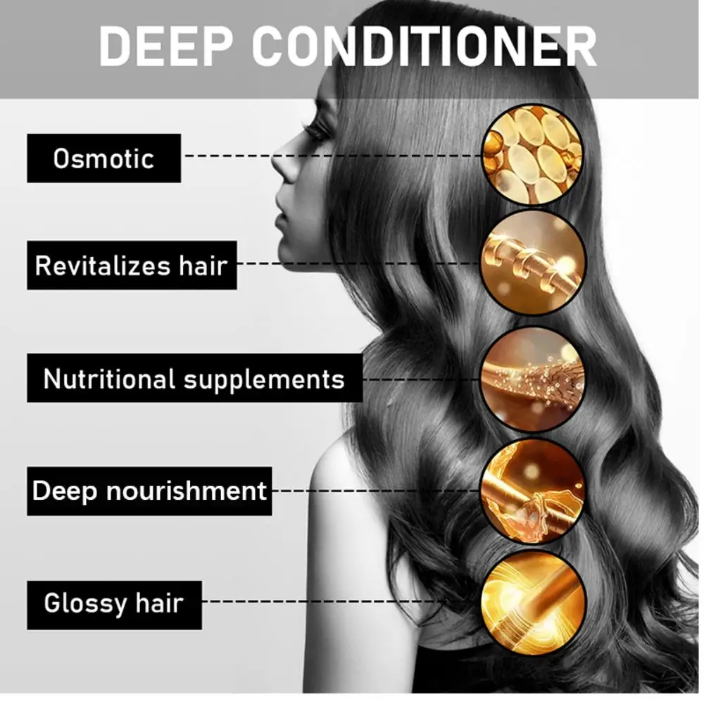 Keratin Hair Mask jar on neutral background — smoothing mask for frizzy, damaged hair – view 2