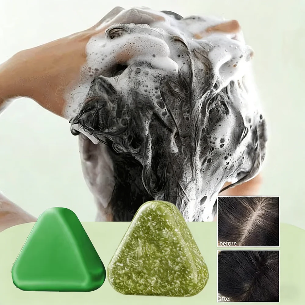 Usman Grass Handmade Shampoo Soap bar on white background – view 3