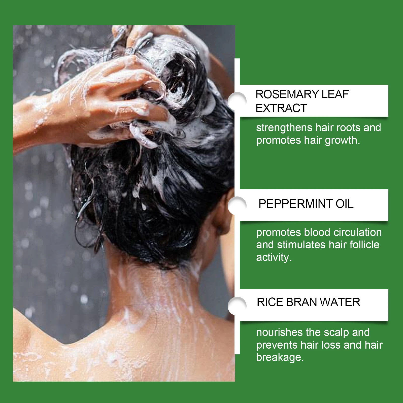 Rosemary & Rice Water Hair Growth Spray — bottle with spray nozzle on neutral background – view 3