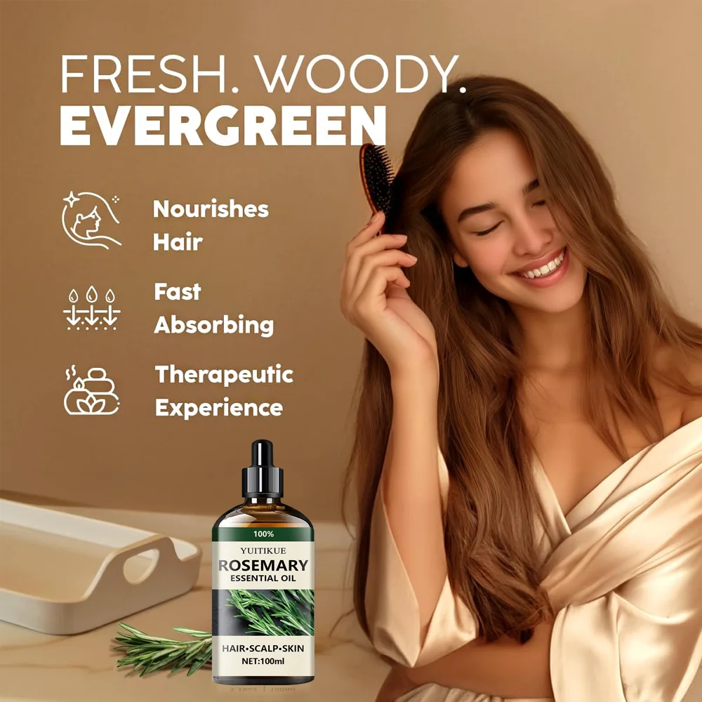 100% pure rosemary essential oil for hair, scalp and skin — single-ingredient aromatherapy oil – view 3
