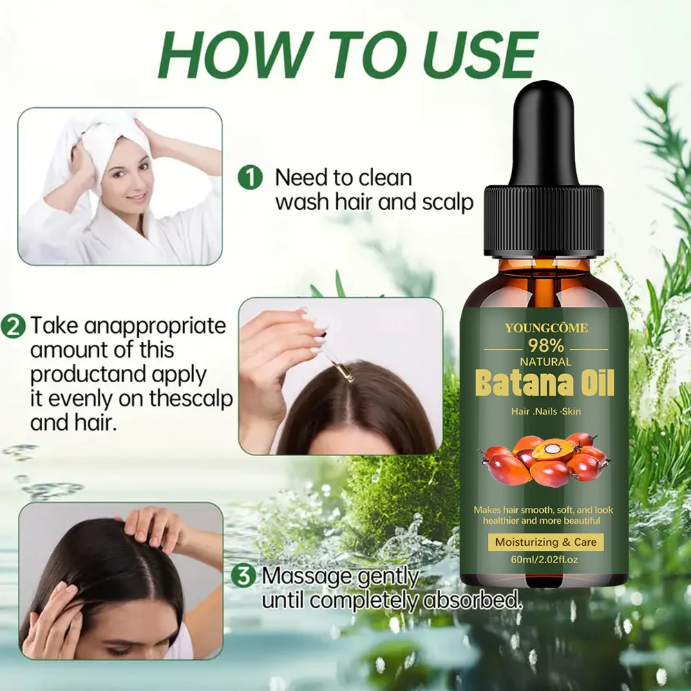 Bottle of pure Batana oil for hair — {pack_size} option, adds shine and strength – view 3