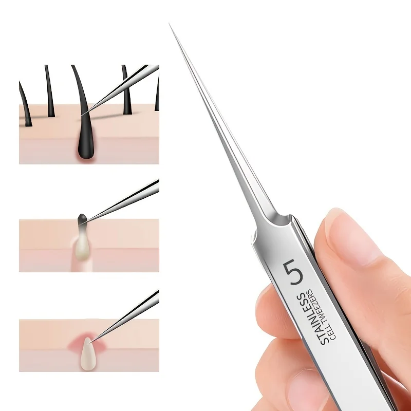 Extra Fine No.5 blackhead extraction tweezer — single pack, close-up – view 2
