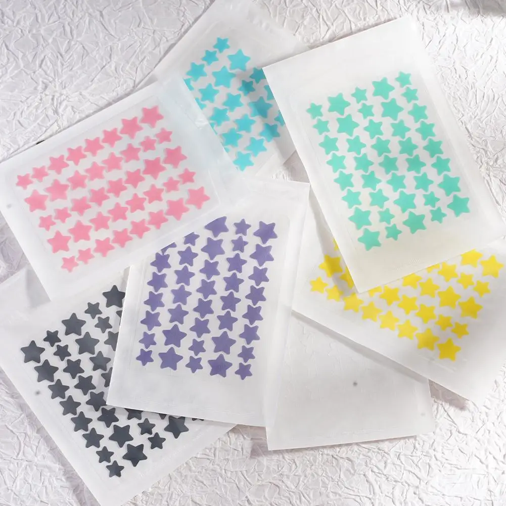 Colorful star-shaped PE acne patch — single unit shown for spot coverage on the face – view 3