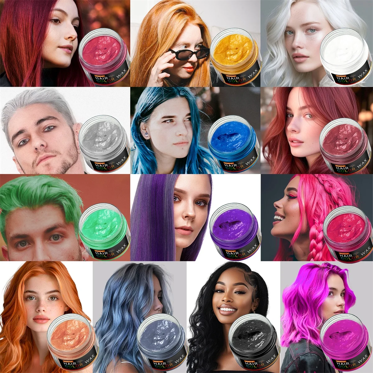 Temporary washable hair color wax for hair, beard and brows — {shade}