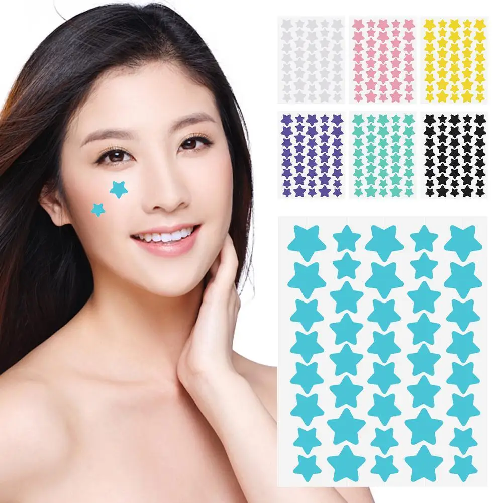 Colorful star-shaped PE acne patch — single unit shown for spot coverage on the face – view 4