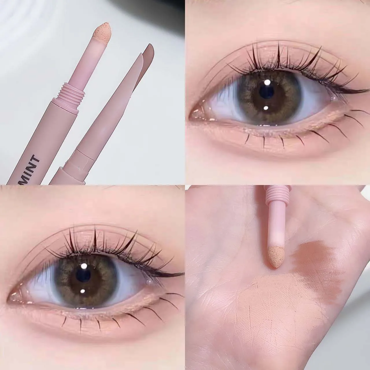 Double‑ended sickle eyeliner pen in {color} with matte and glitter tips – view 2