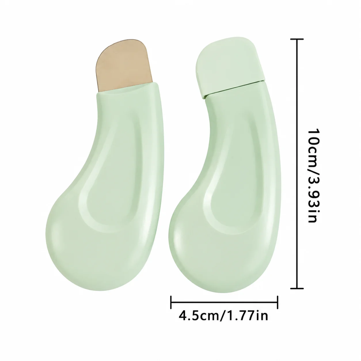 Stainless steel blackhead face scraper tool for nose and pores on a neutral background – view 2