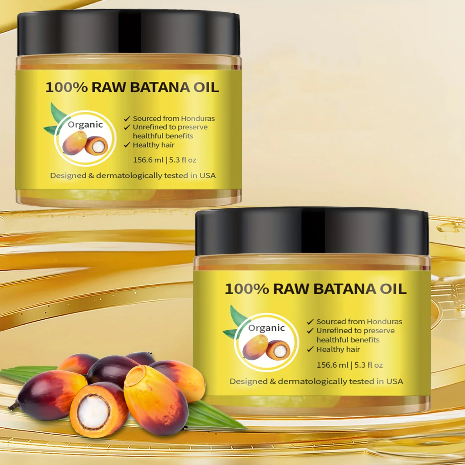 {product_title} — bottle of Batana oil, palm oil enriched with plant extracts, for scalp and hair care – view 3