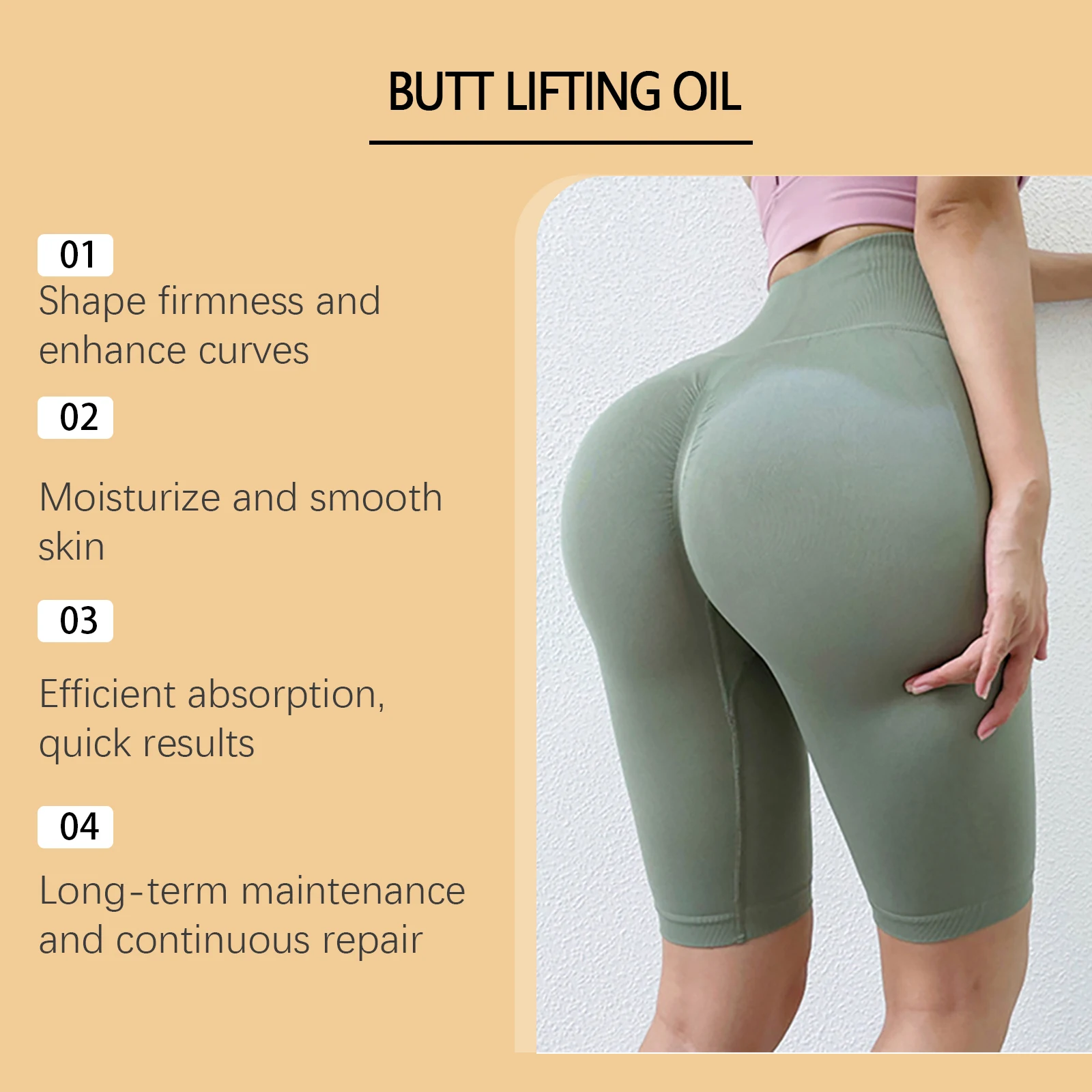Buttock lifting and massage oil — product image – view 2