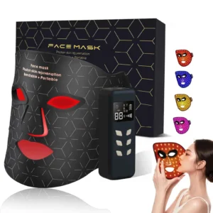 Portable 4‑Mode LED Red Light Therapy Face Mask on white background