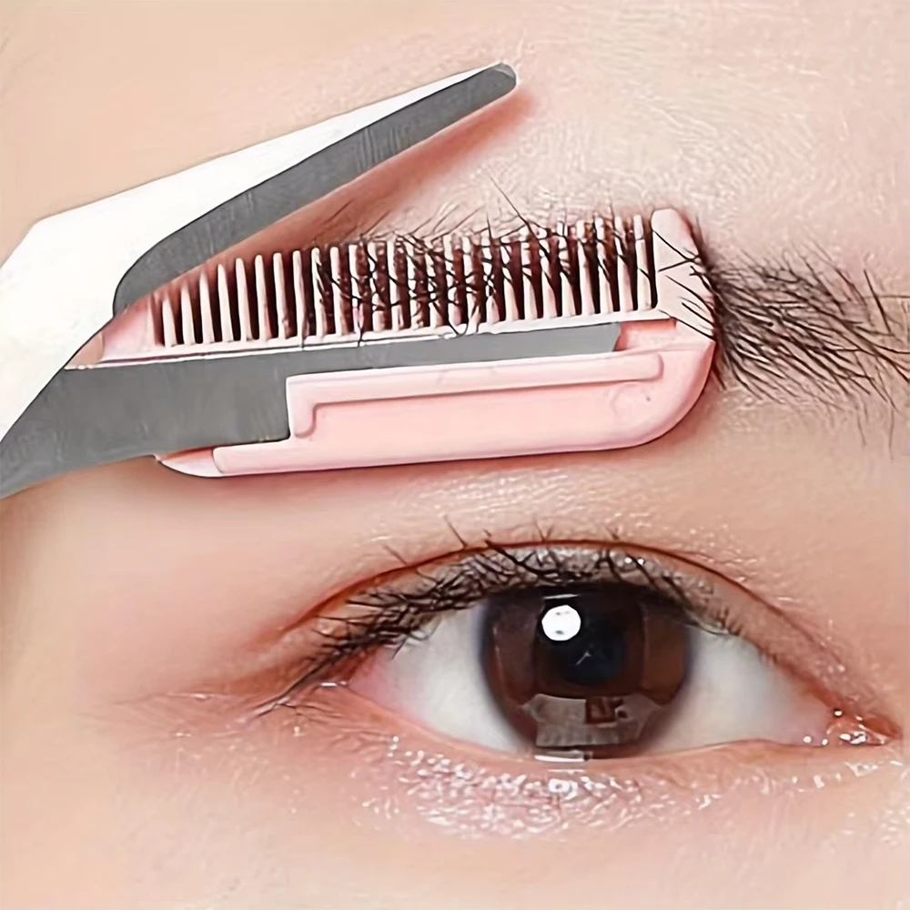 Photo of Stainless Steel Eyebrow Trimmer Scissors with Comb