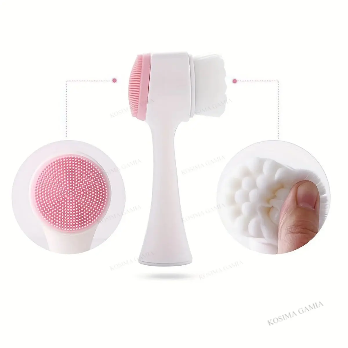 2‑in‑1 silicone double‑sided facial scrub and massage brush – view 3