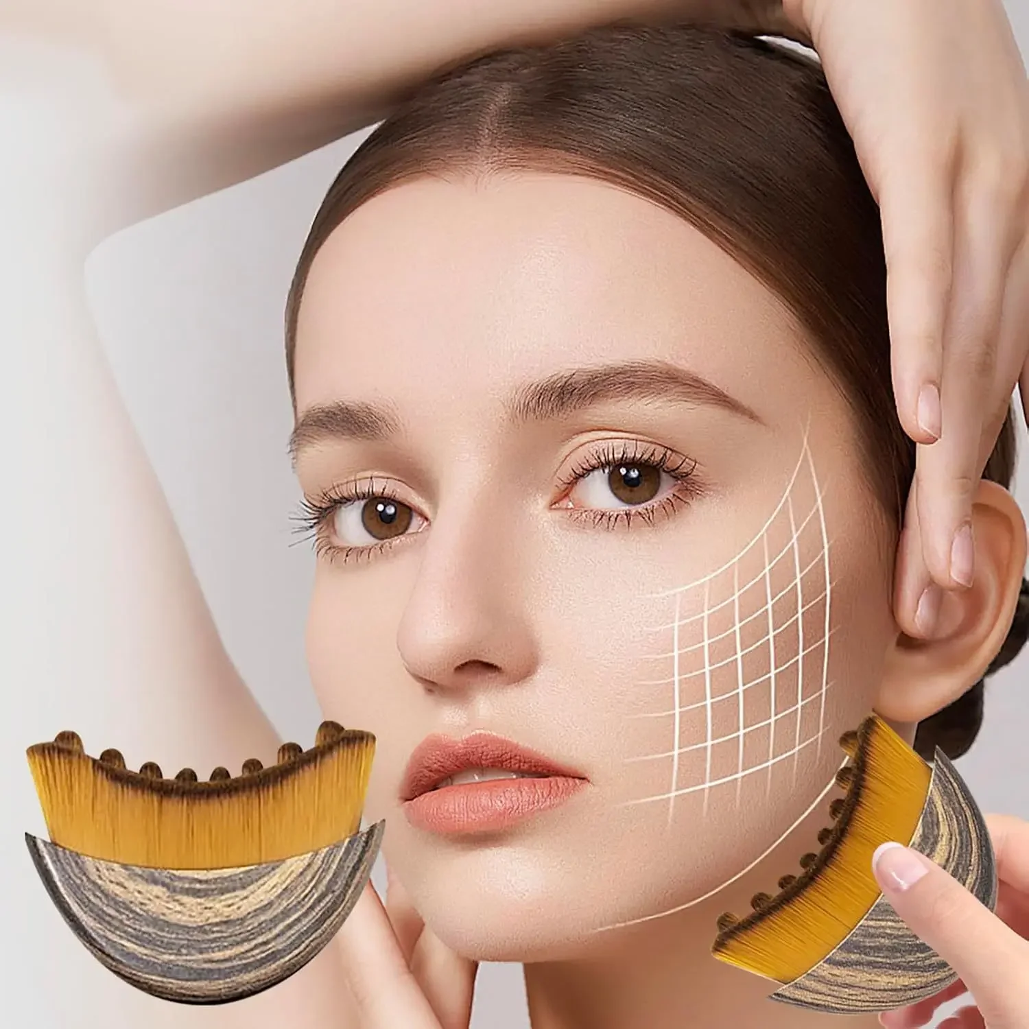 Lymphatic Contour Facial Massage Brush with storage box