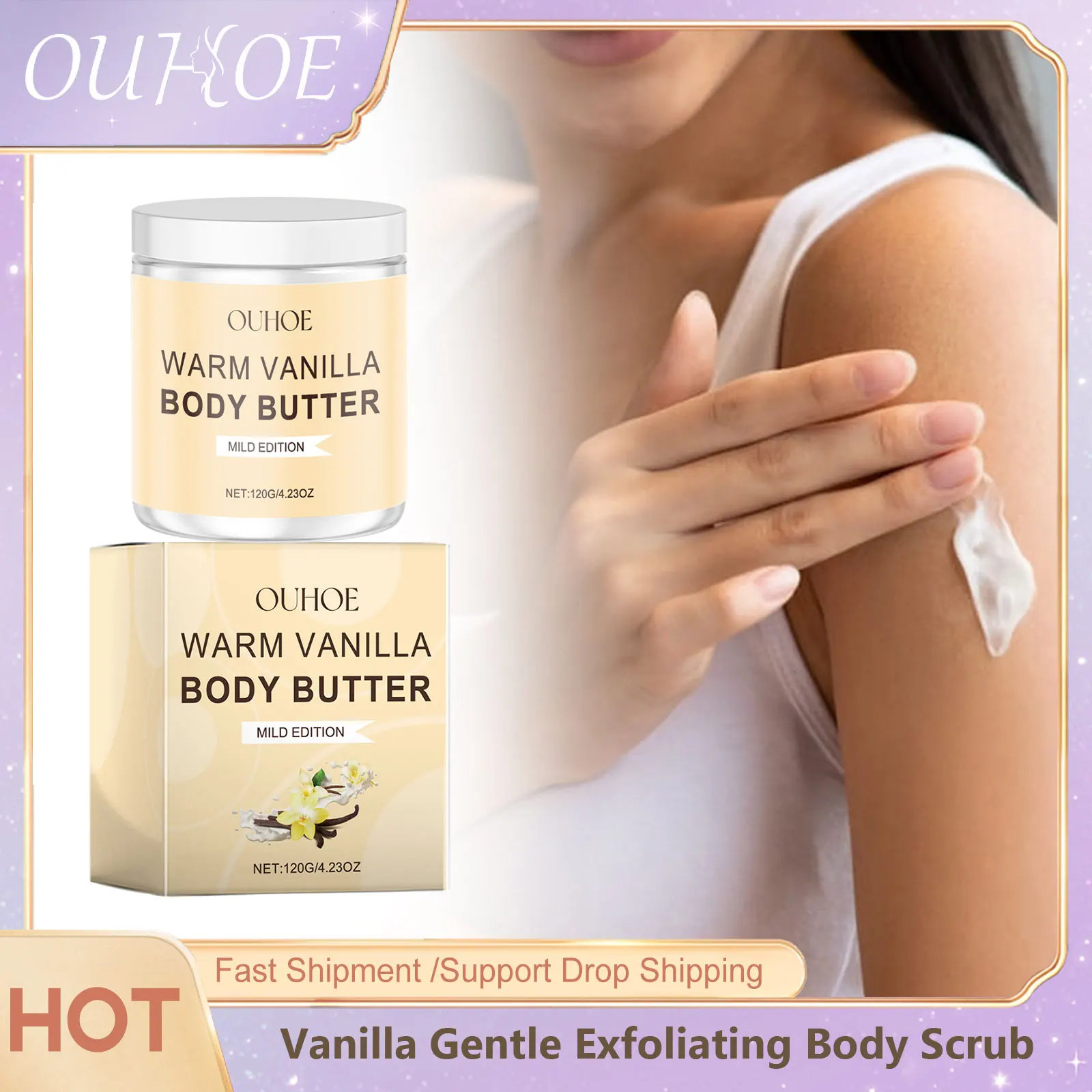 Photo of Vanilla Exfoliating Body & Cuticle Scrub — vanilla-scented body and cuticle exfoliant (SKU SHR-AE-3256807656784357) – view 3