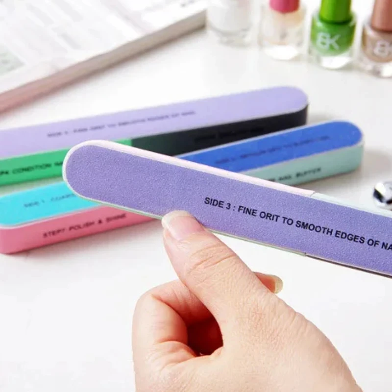 Product photo of 7-way sponge nail buffer file on a white background – view 2