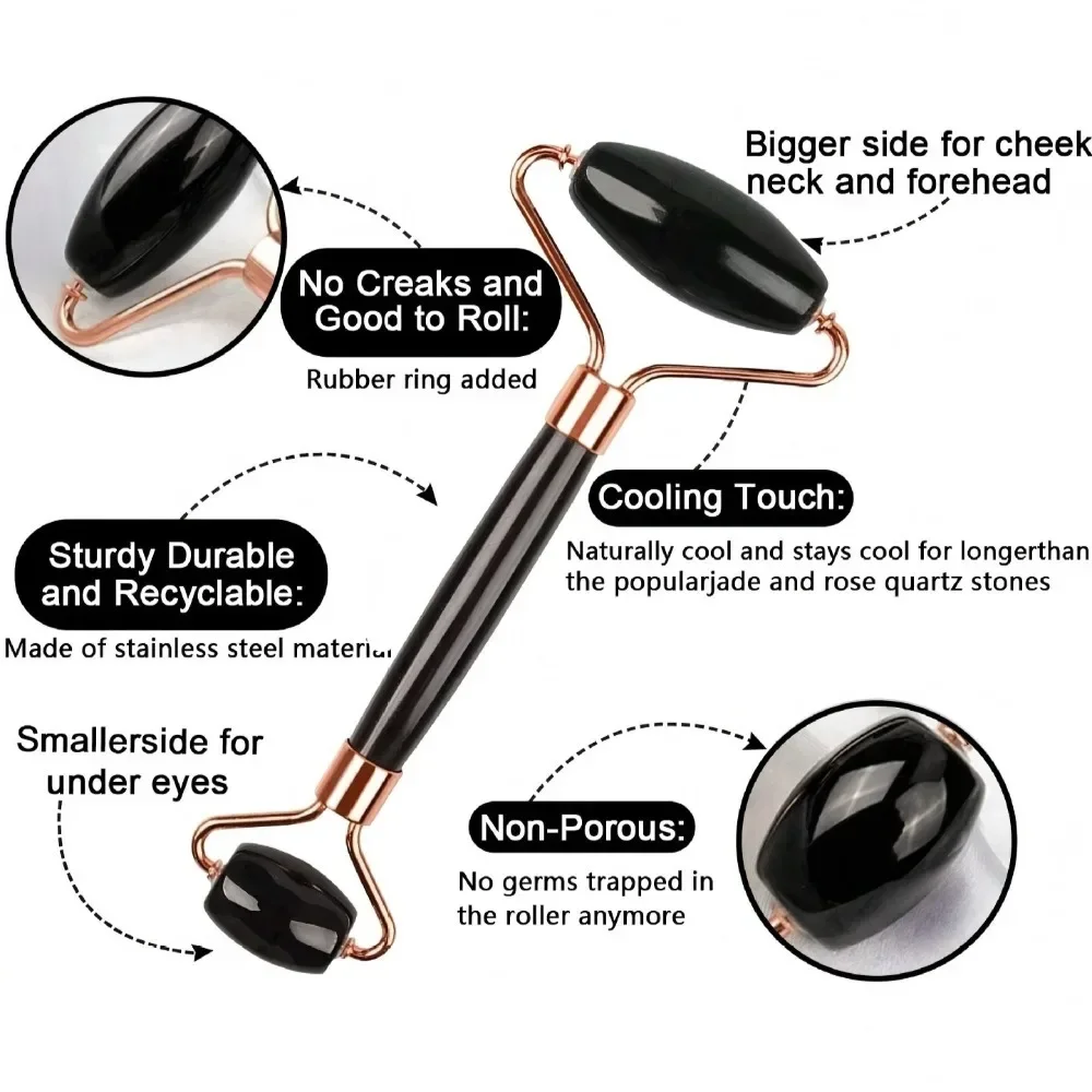 3-piece face massager kit with ice roller and gua sha on a white background – view 2
