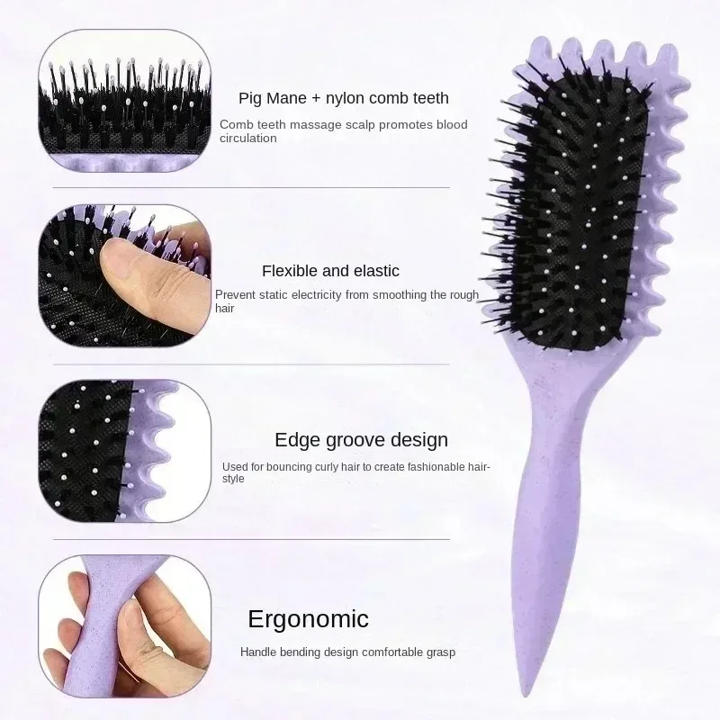 Curly Hair Styling Brush - tangle-free shaping comb for curls – view 3