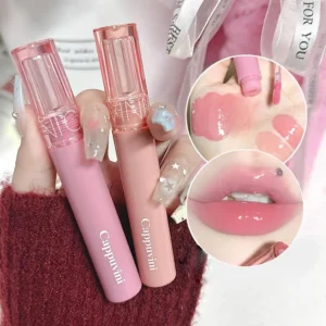 Cappuvini Jelly Mirror Lip Glaze Water Light Moisturizing Lip Gloss Long-lasting Makeup Lipstick