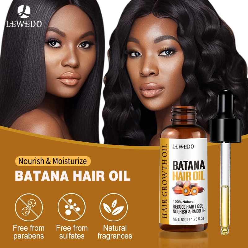 Lewedo Naturals Pure Batana Oil bottle — product image showing label and oil – view 2