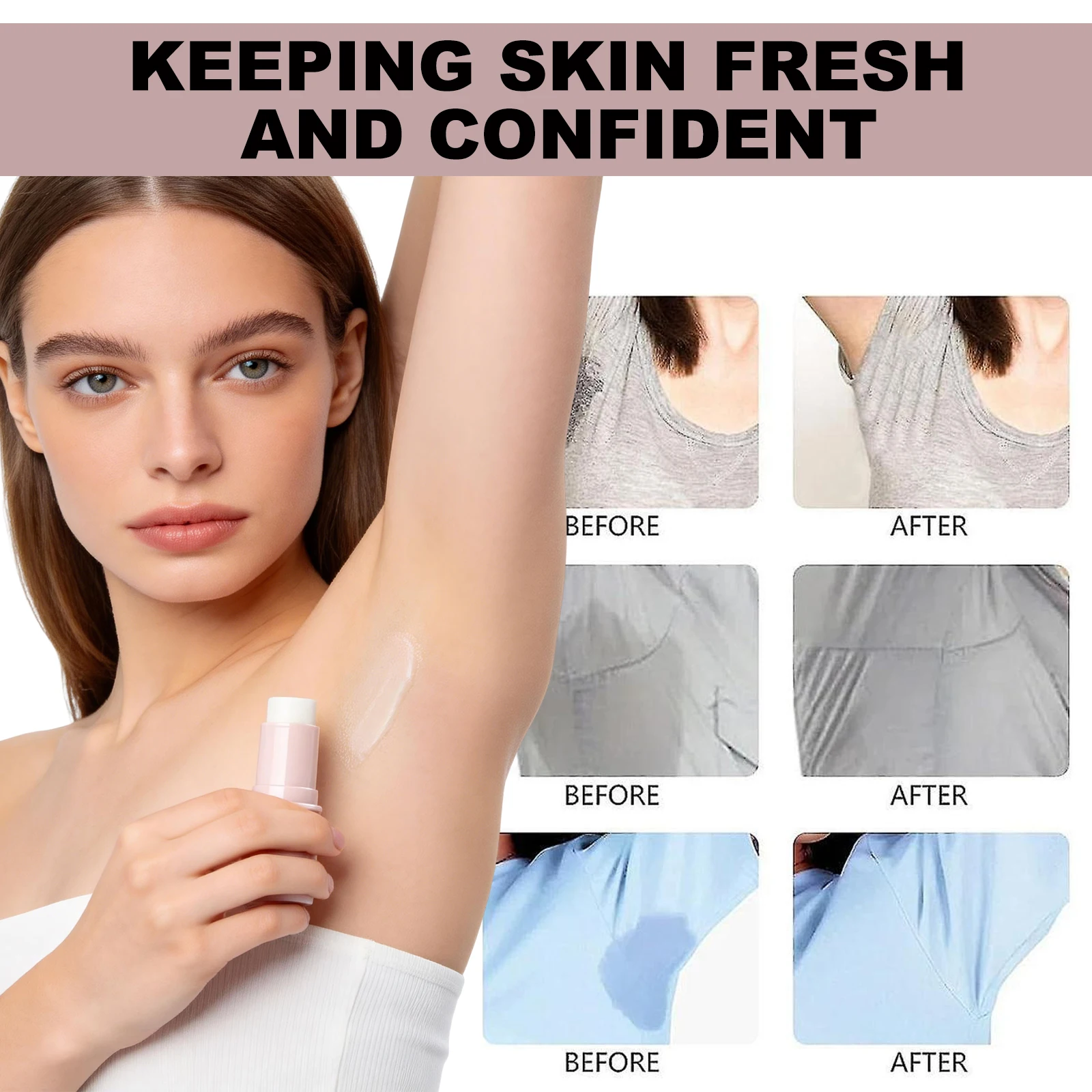 Portable antiperspirant stick with natural fresh fragrance — unisex underarm product – view 3