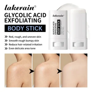 Lakerain Exfoliating Body Stick Multiple Glycolic Acid Cleaning Long-lasting Moisturizing Nourishing Smoothing Skin Care