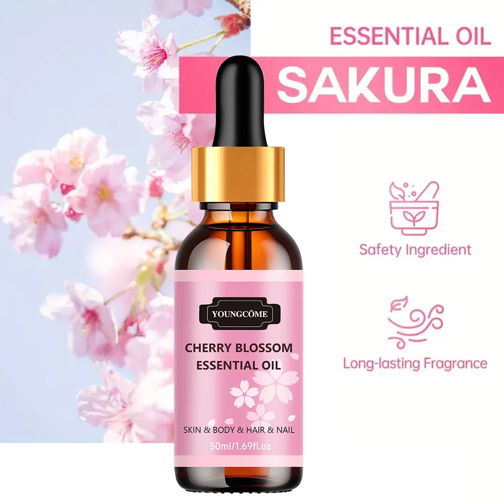 Natural Cherry Blossom hair oil bottle — moisturizing hair oil for dry or damaged lengths – view 3