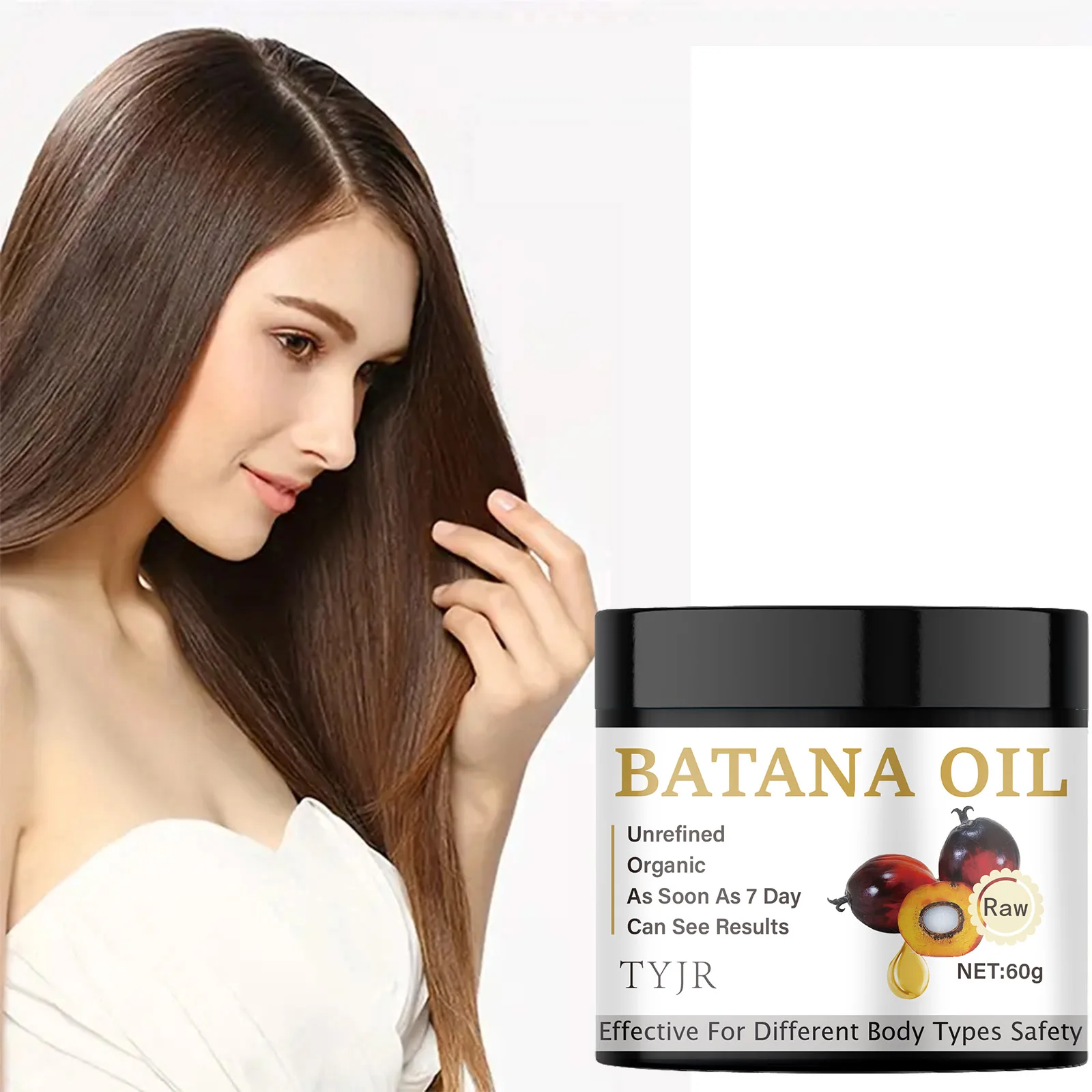 Jar of Batana Oil Hair Mask on neutral background — nourishing repair treatment – view 4